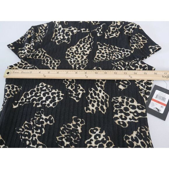 DKNY Womens Short Sleeve Animal Print Pullover Top XS - Picture 5 of 9